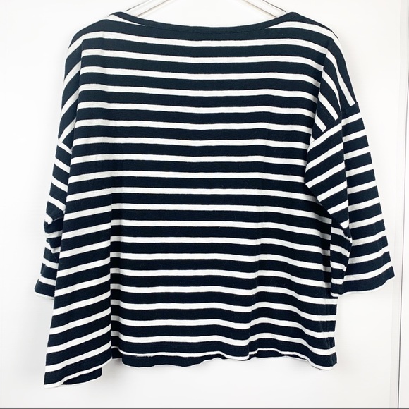 FRENCH CONNECTION Striped Boat Neck Top - L - Picture 3 of 5